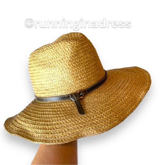 Nine West Packable Wire Brim Straw Sun Hat - Picture 1 of 10